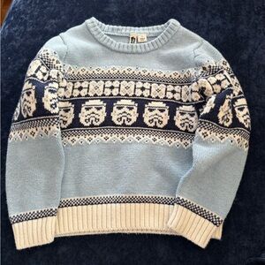 Janie and Jack Light Blue and Navy Crewneck Sweater